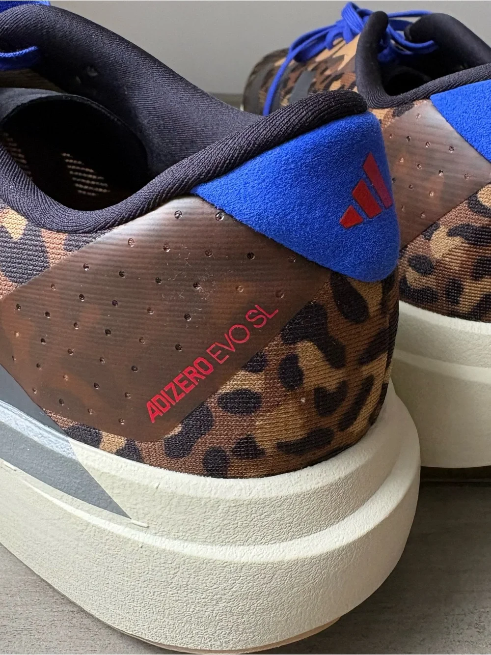 Adidas adiZero Evo SL “Preloved Brown” Leopard Running Shoes JS4493 Men’s 13